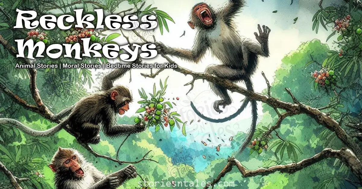 storiesntales.com - bedtime stories for kids - animal stories for kids - moral stories - reckless monkeys