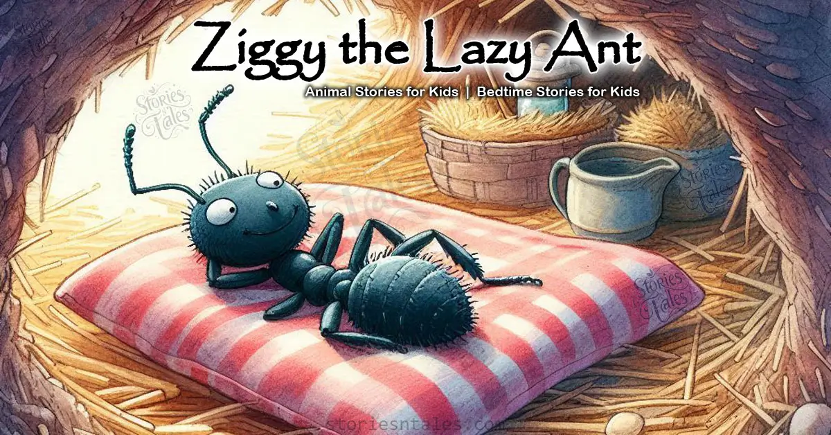 storiesntales.com - bedtime stories for kids - animal stories for kids - moral stories for kids - ziggy the lazy ant