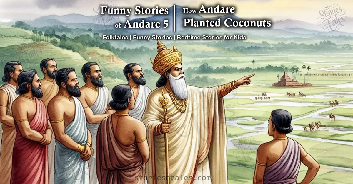 ststoriesntales.com - bedtime stories for kids - funny folktales - funny stories of andare - 5 - how andare planted coconuts