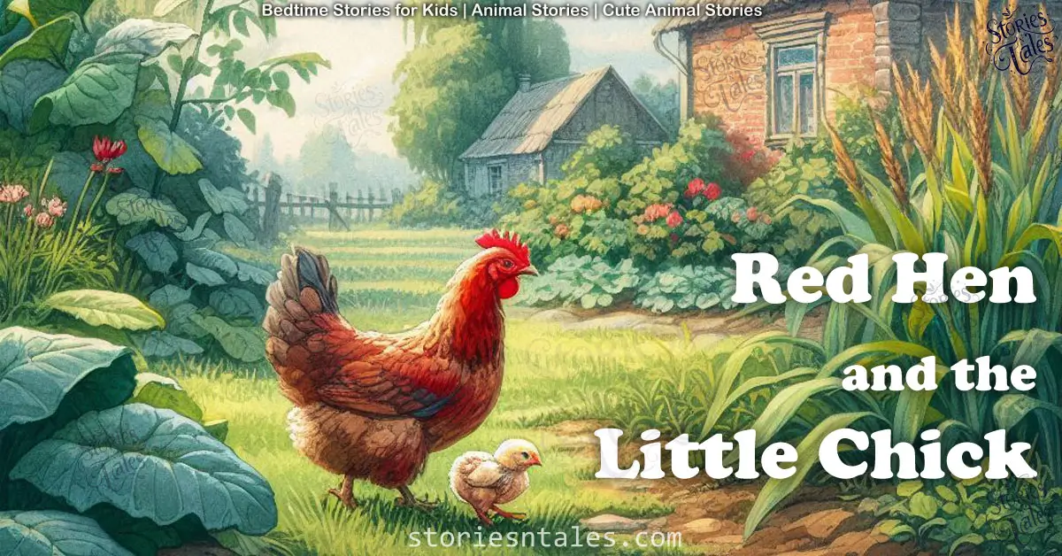 Bedtime Stories for Kids | Animal Stories for Kids | Cute Stories for Kids - Red Hen and the Little Chick - storiesntales.com