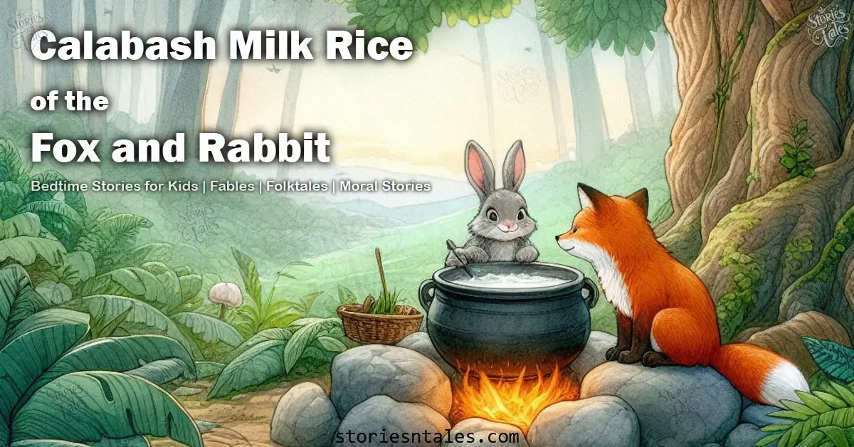 Fables for Kids - Calabash Milk Rice of the Fox and Rabbit - Storiesntales